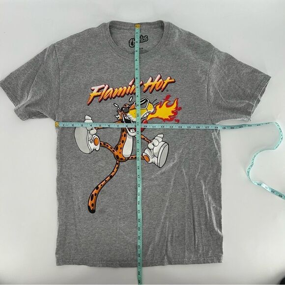 Men's Flamin Hot Cheetos Chester Cheetah Orange Grey Tee Medium - Picture 6 of 6
